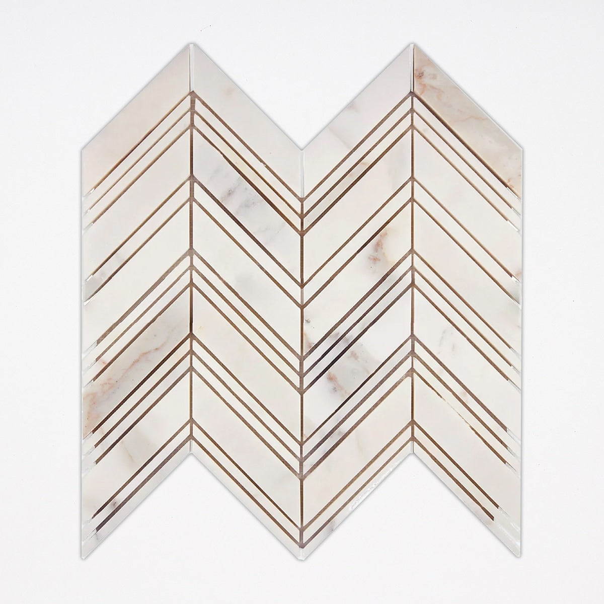 Calacatta Gold Polished Chevron Marble Mosaic