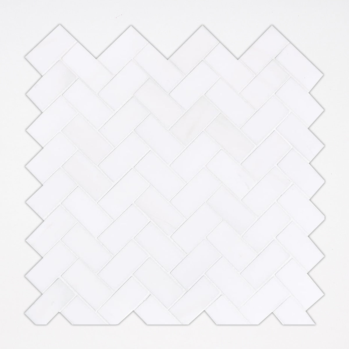 Bianco Dolomiti Polished 1x2 Herringbone Marble Mosaic