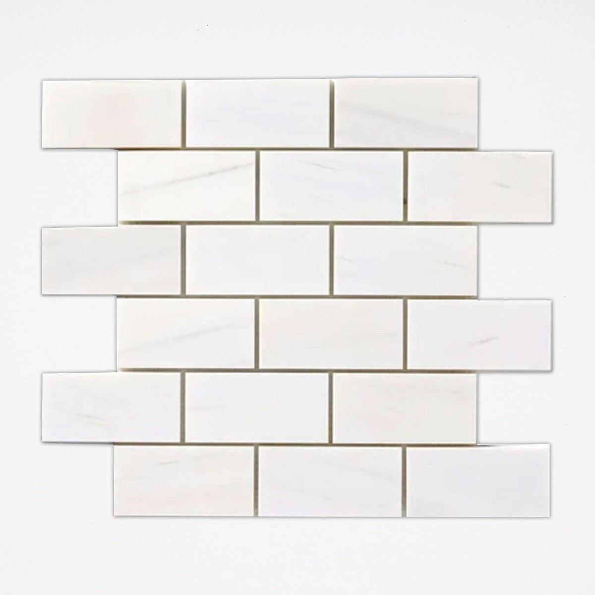 Bianco Dolomiti Polished 2x4 Brick Marble Mosaic