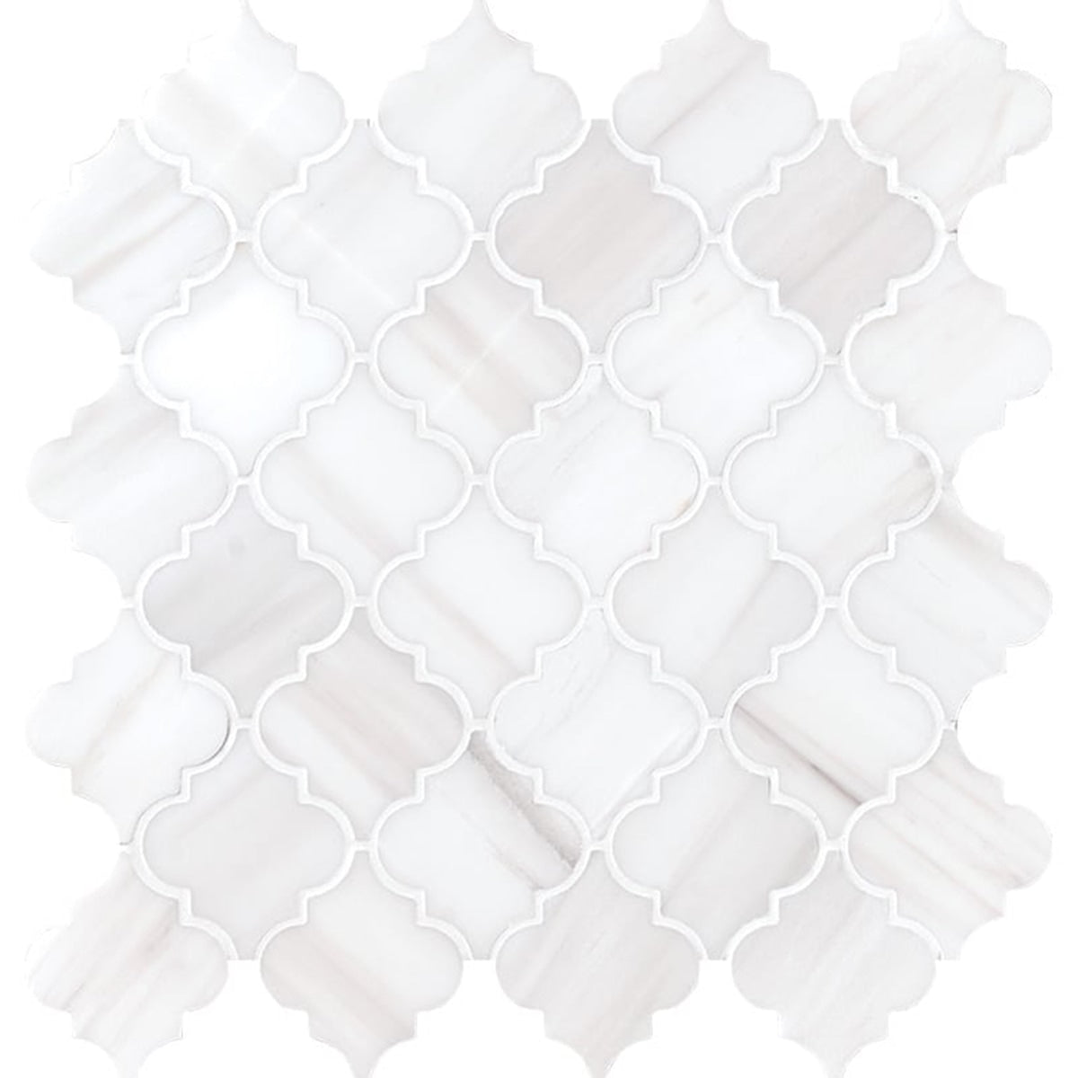 Bianco Dolomiti Polished Lantern Arabesque Marble Mosaic