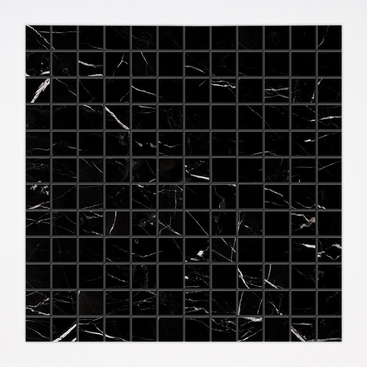 Nero Marquina Polished 1x1 Marble Mosaic