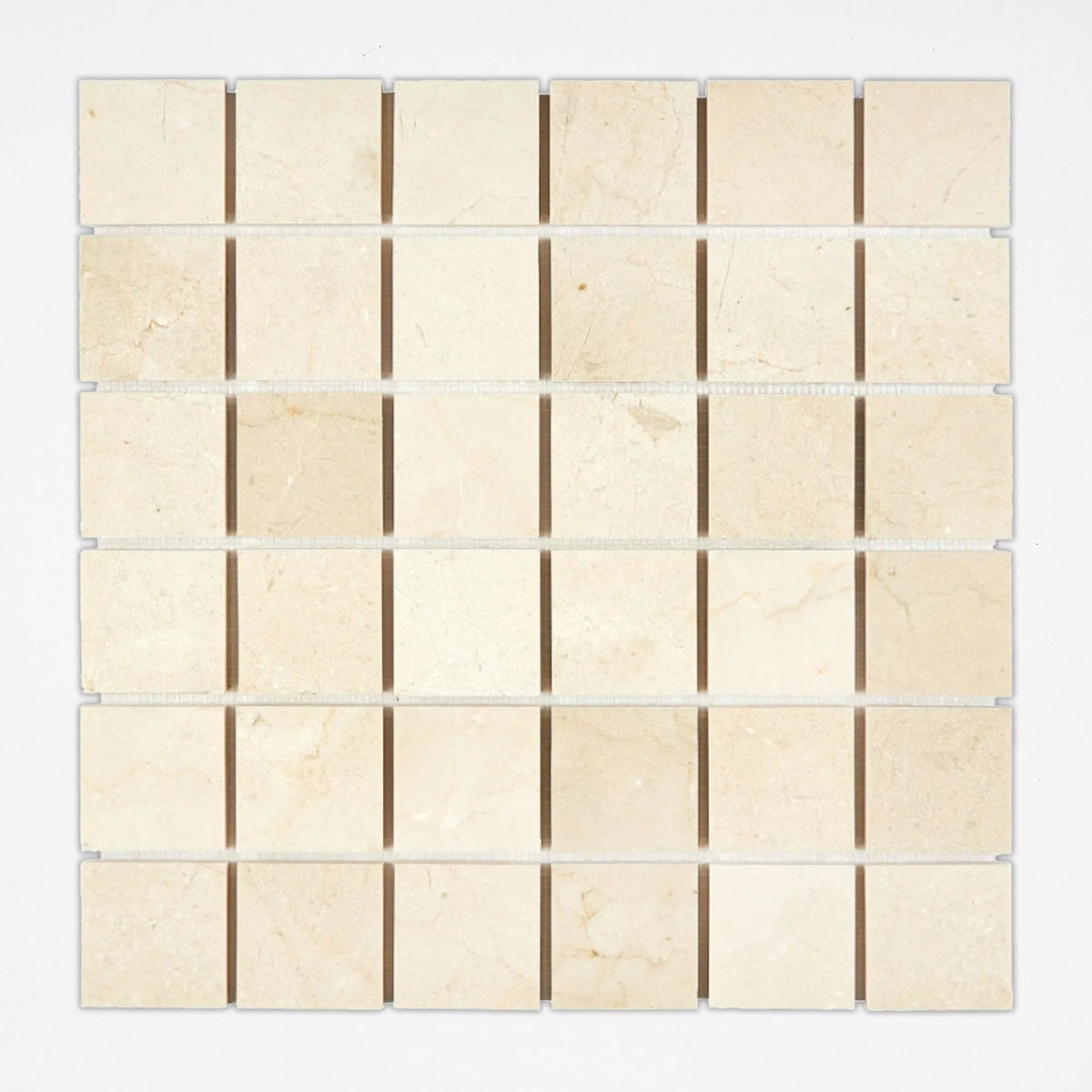 Crema Marfil Polished 2x2 Square Marble Mosaic