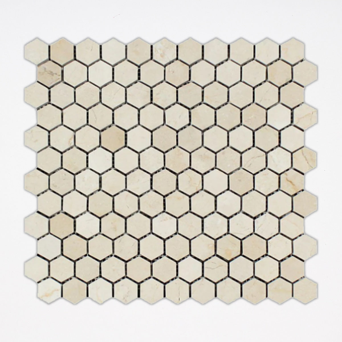 Crema Marfil Polished 1 Inch Hexagon Marble Mosaic