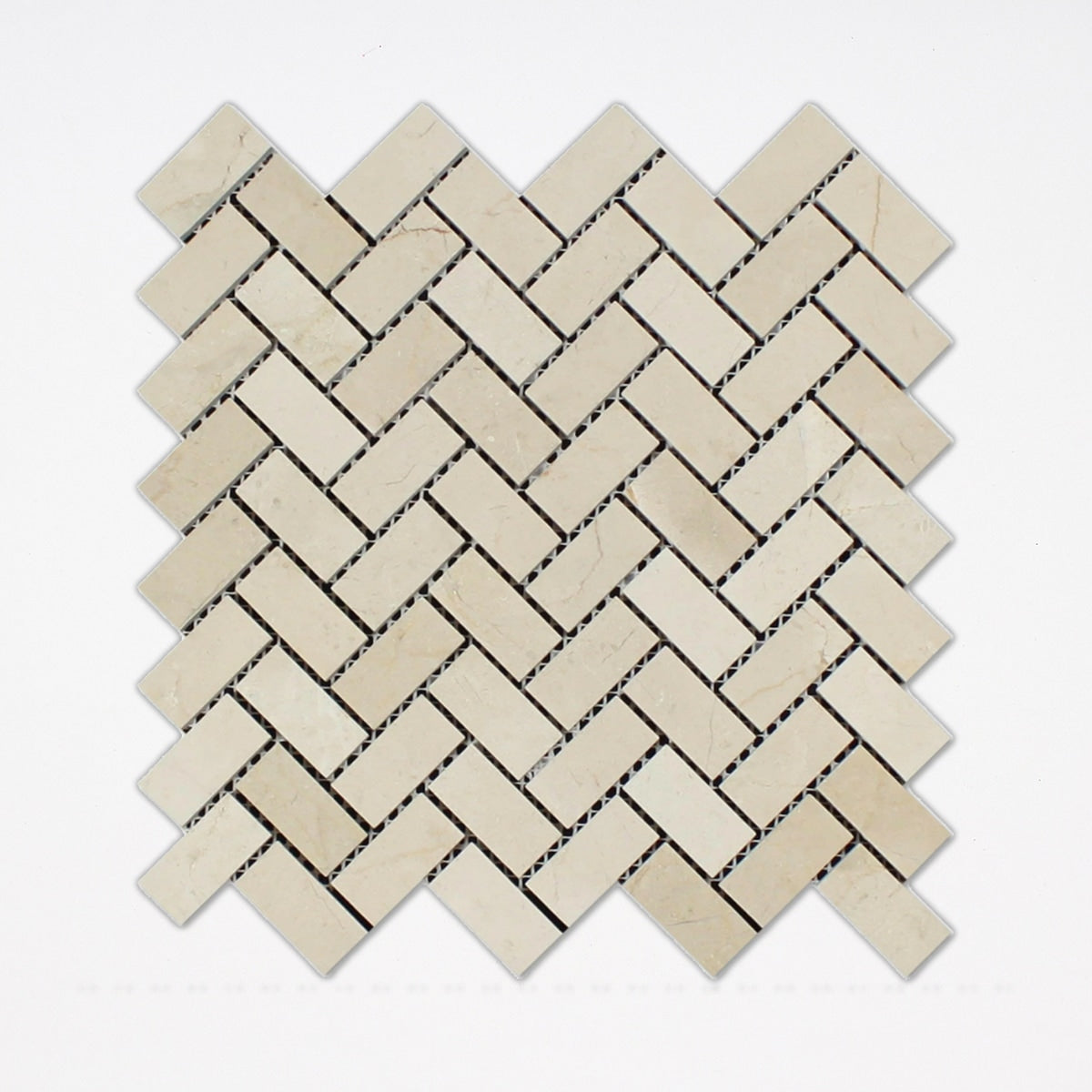 Crema Marfil Polished 3/4x2 Herringbone Marble Mosaic