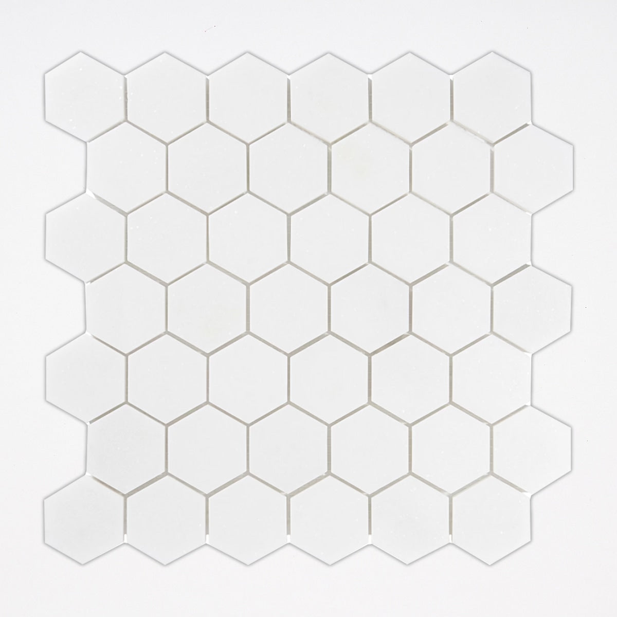 Thassos Polished 2 Inch Hexagon Marble Mosaic