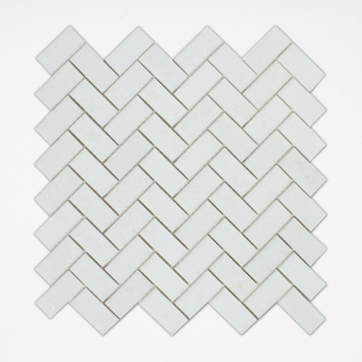 Thassos Polished 3/4x2 Herringbone Marble Mosaic