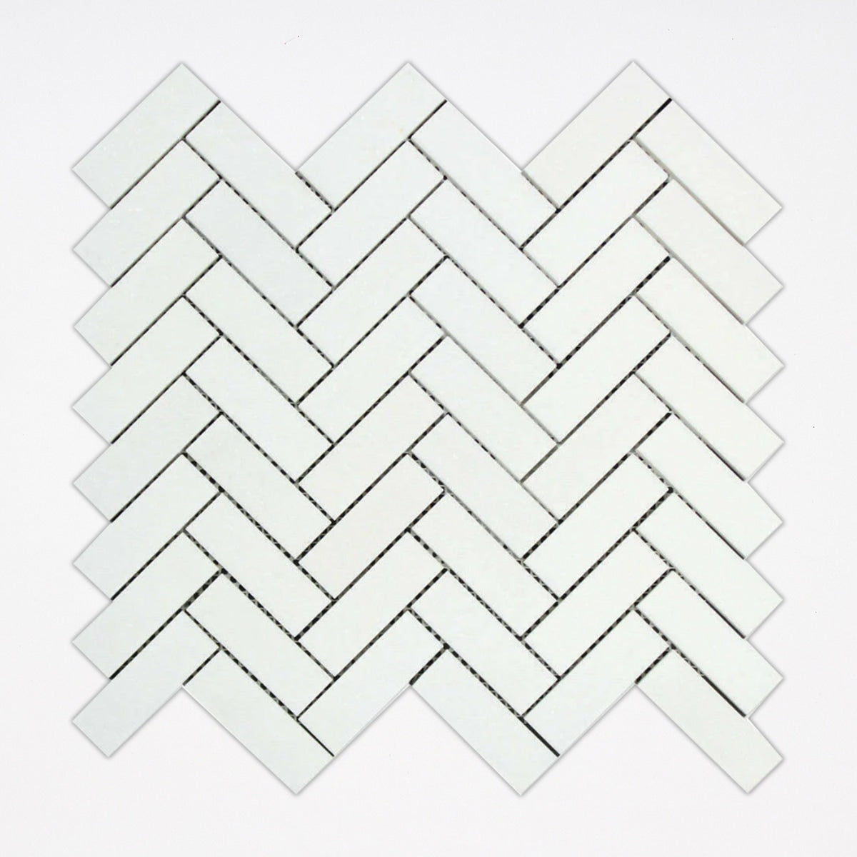 Thassos Polished 1x3 Herringbone Marble Mosaic