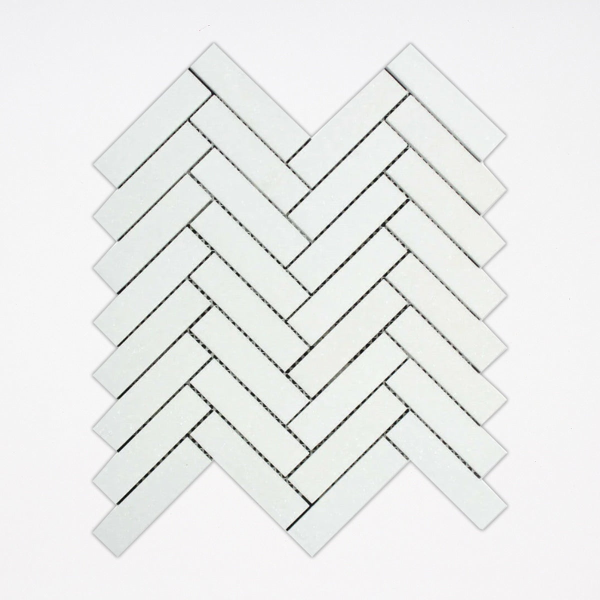 Thassos Polished 1x4 Herringbone Marble Mosaic