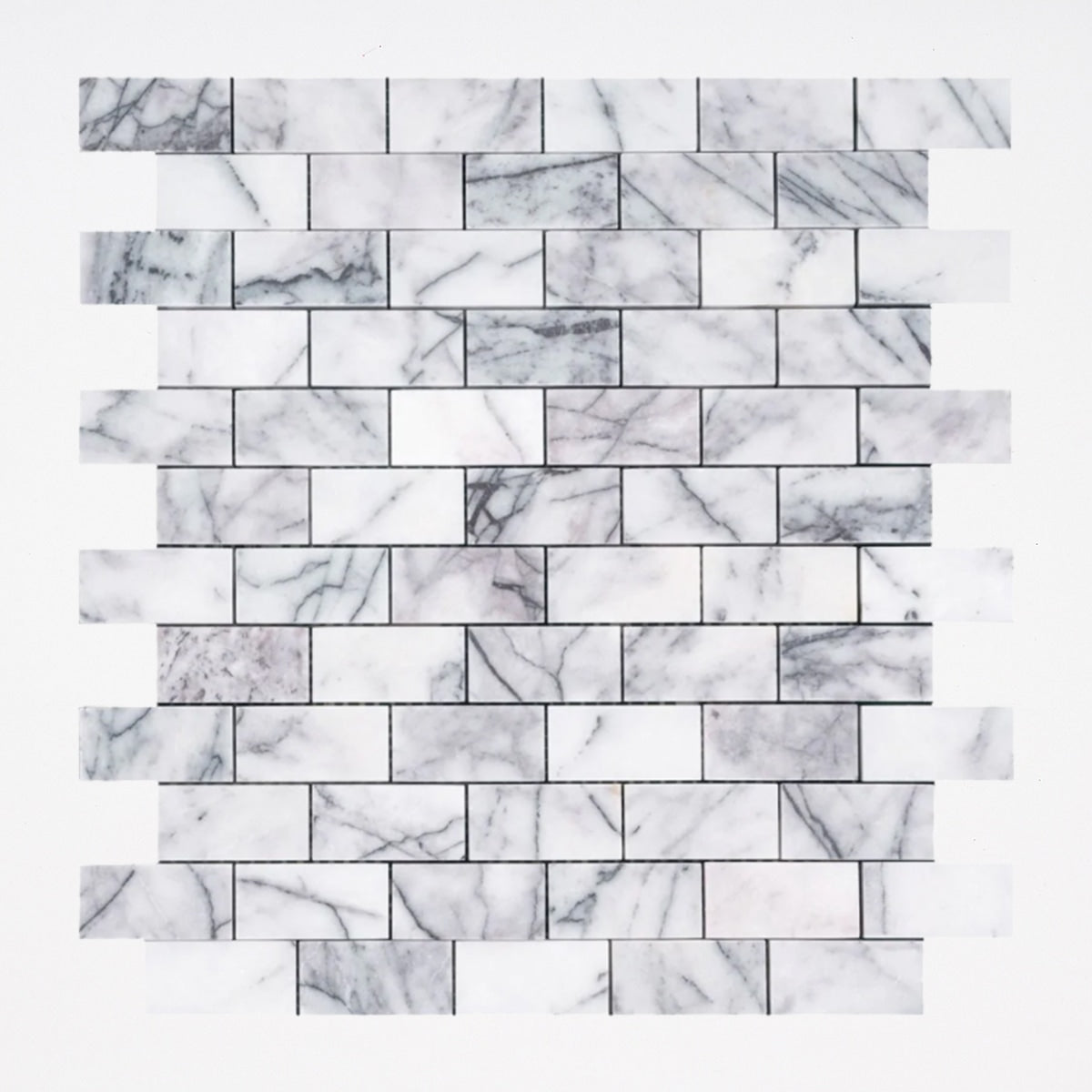 Lilac Honed 1x2 Brick Marble Mosaic