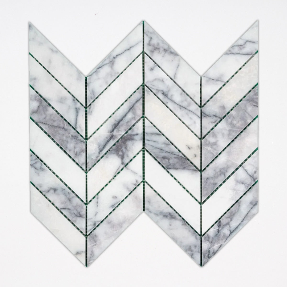 Lilac Honed 1x4 Chevron Marble Mosaic