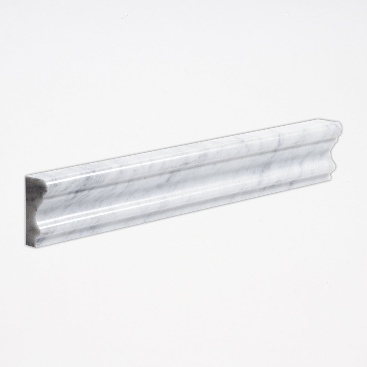 White Carrara Polished Chair Rail Marble Molding