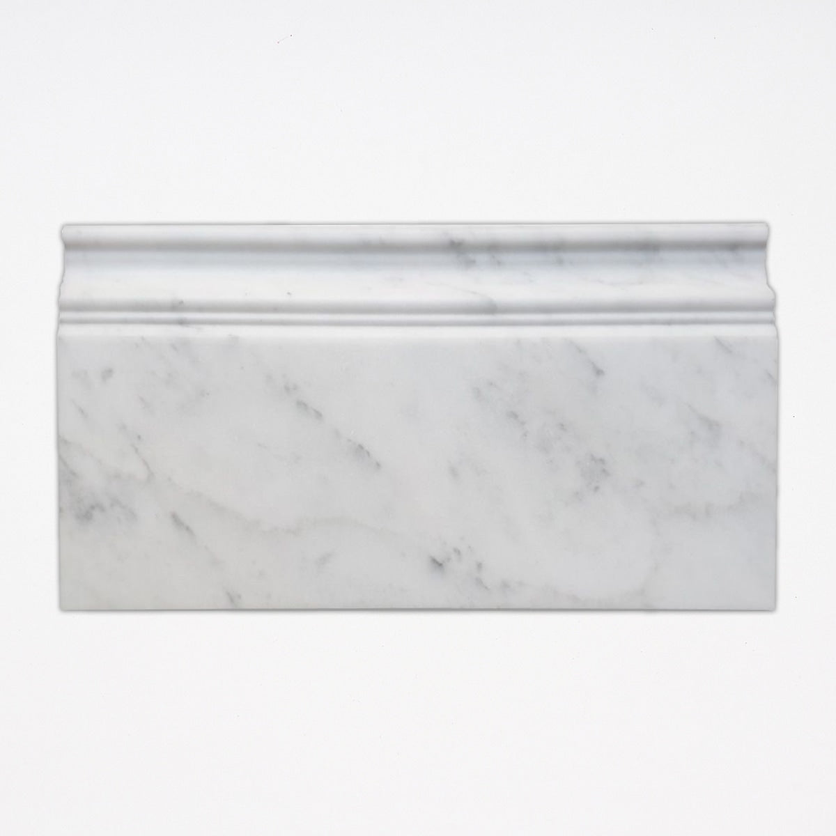 White Carrara Polished Base Marble Molding