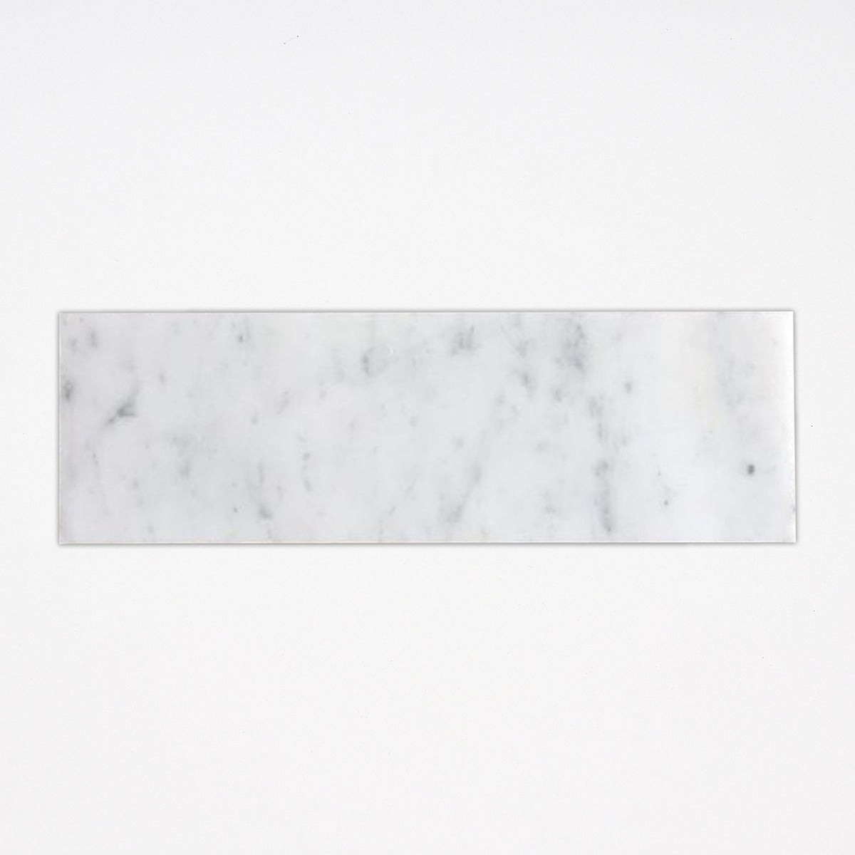 White Carrara Honed 4x12 Marble Tile
