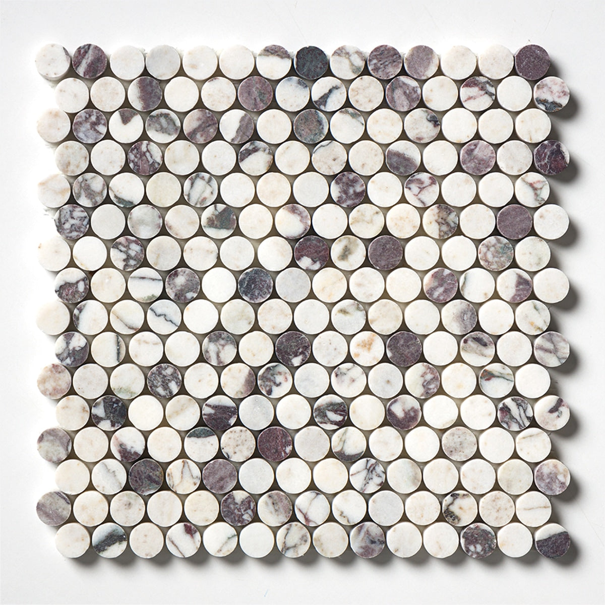 Calacatta Viola Polished Penny Round Marble Mosaic