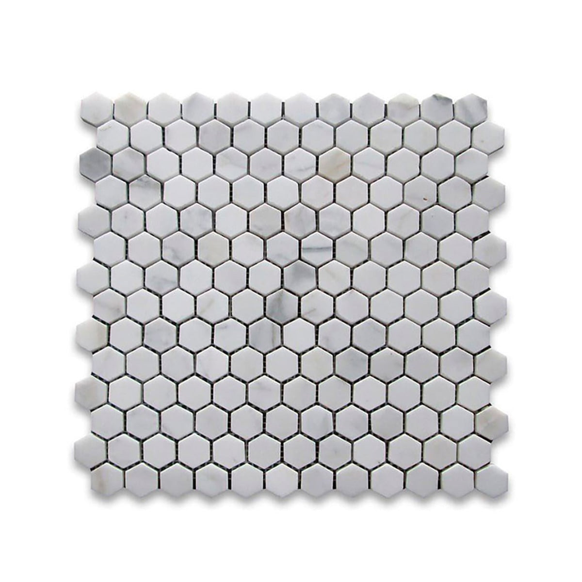 Calacatta Gold Honed 1 Inch Hexagon Marble Mosaic