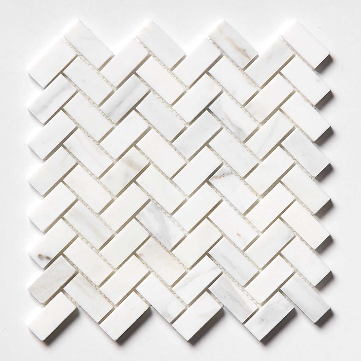 Calacatta Gold Honed 1x2 Herringbone Marble Mosaic