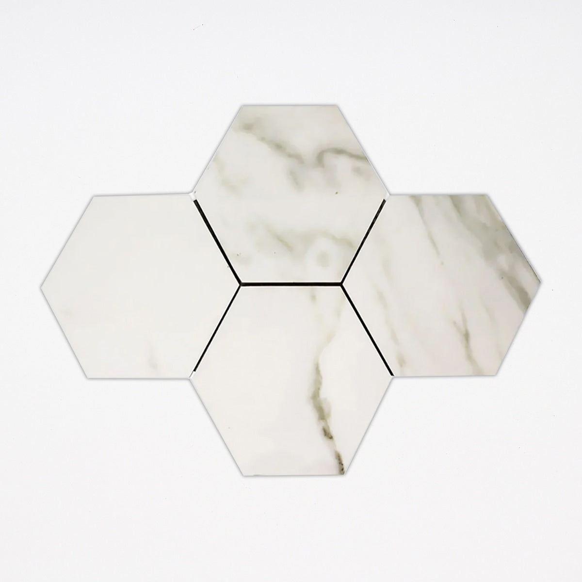 Calacatta Gold Honed 6 Inch Hexagon Marble Mosaic